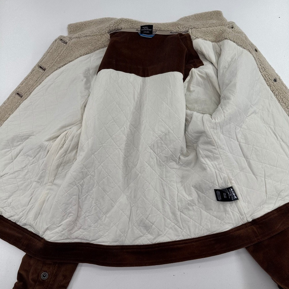 Kuhl Joyrydr Corduroy Sherpa Lined Jacket Brown Womens Medium Quilted Lined Coat - Picture 5 of 11